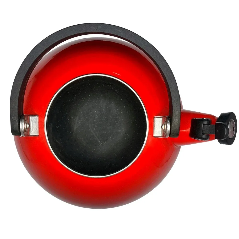 Le Creuset Zen Tea Kettle 1.6 Qt Cerise Red Enamel on Steel Whistling Stovetop